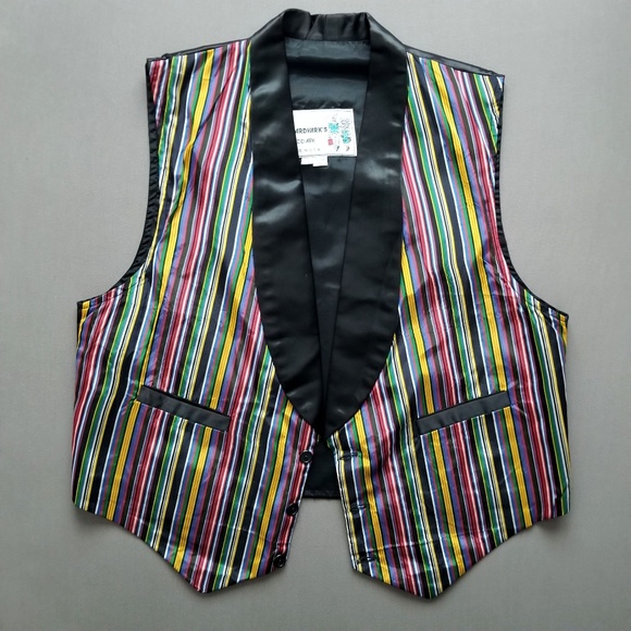 Aaardvark's Other - Multicolored Striped Single Breasted Shawl Vest